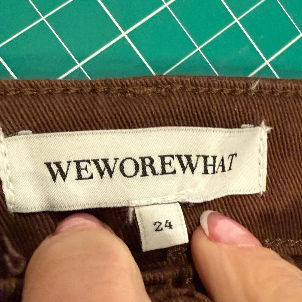 Weworewhat Icon Jean 24 Cacao Brown Straight Leg Denim NWT - Picture 2 of 9